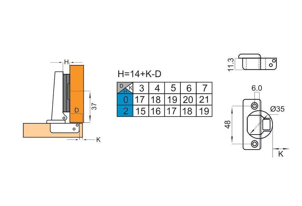 ПАНТА С АМОРТИСьОР 3D НИСКО РАМО D'CONTI – изглед 2