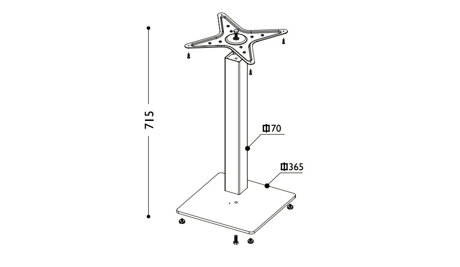 Крак 11.471, 70x70, основа 365 мм – изглед 2