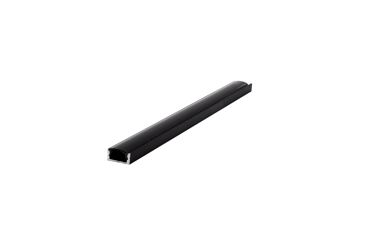 LED Профил външен монтаж + капак - Черен мат – код 070682, Черен мат профил + Мат капак / LED Профил външен монтаж / 3000 мм